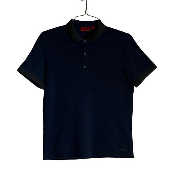 HUGO Other - HUGO by Hugo Boss Dark Blue Polo Shirt with Black Accents